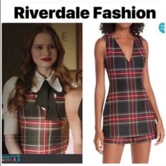 Maje size 34/US 0 IRIS Tartan Plaid Synthetic Sleeveless V-Neck Jumpsuit Romper - Picture 3 of 16